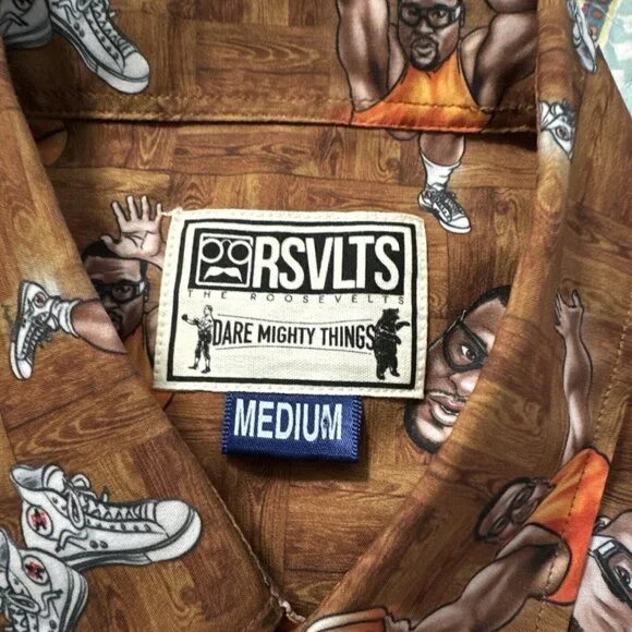 RSVLTS Shirt Mens Medium Anthony Spice Adams Basketball Kunuflex Button Down - Picture 3 of 7